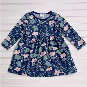 HANNA ANDERSSON 100% Cotton Floral Long Sleeve Dress w/ Pockets